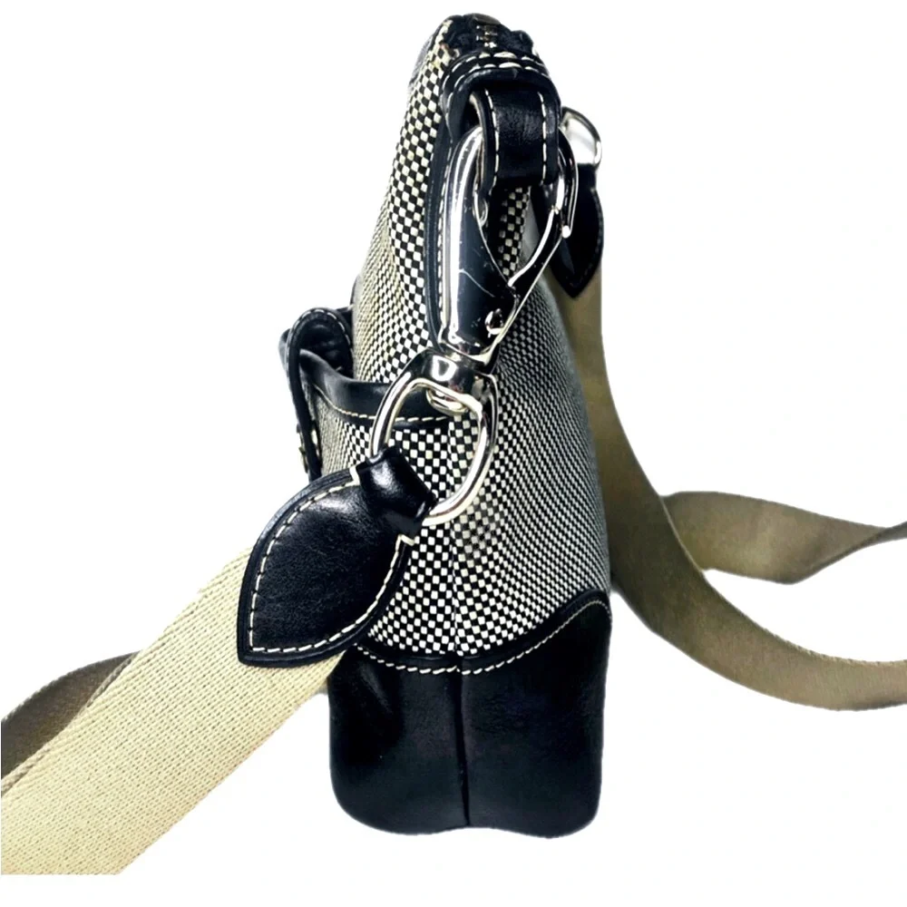 Dooney & Bourke Travel Tweed/Black Leather Cross Body Shoulder Bag